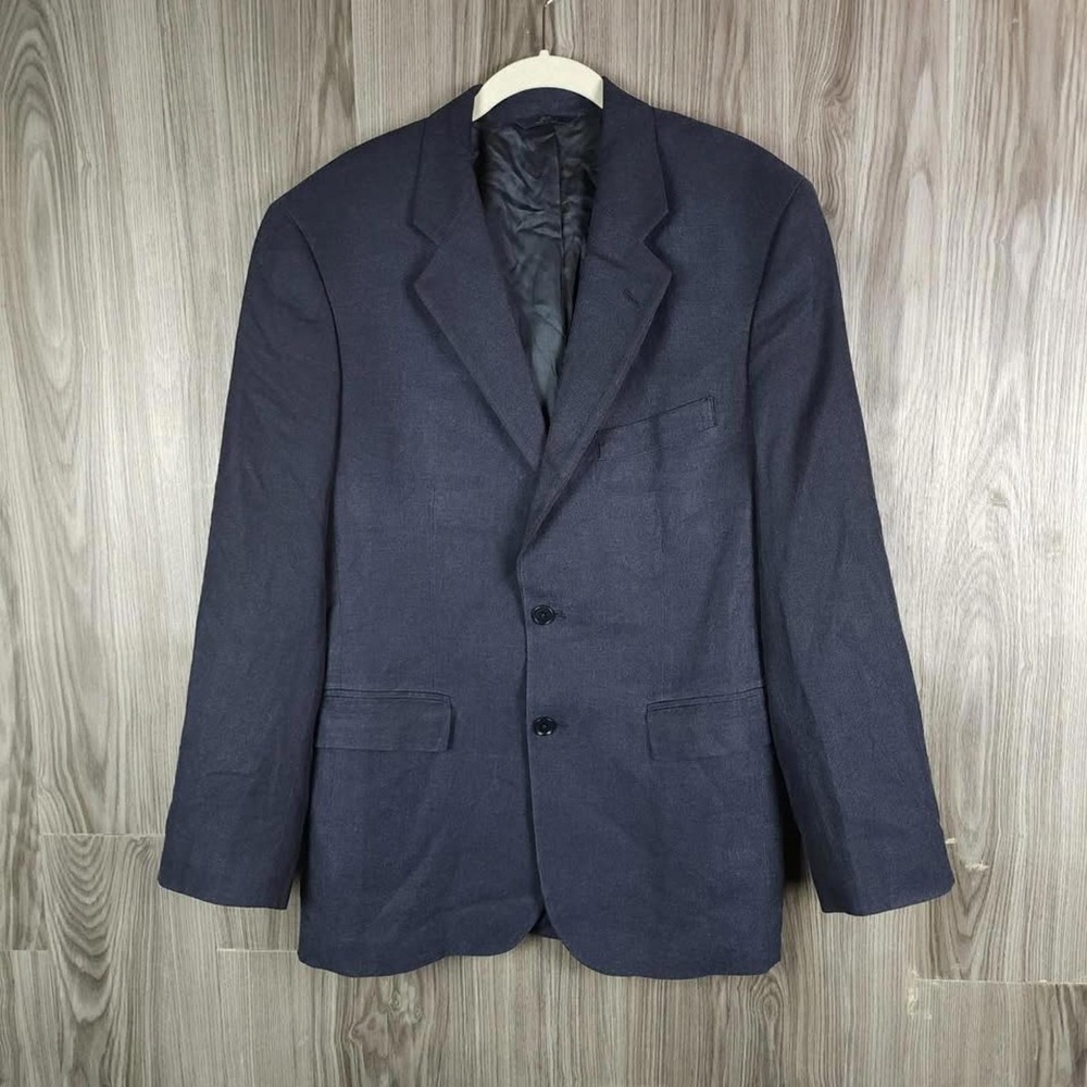 Brooks Brothers 346 Mens 41R Blazer Silk Wool Navy Blue Sport Coat 2 Button
